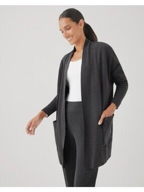 NWT- Pact Organic Peach Color Open-Front Pocket Cardigan